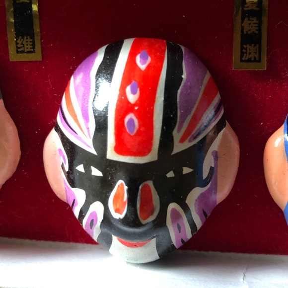 NEW Set of 6 Chinese Peking Opera Painted Ceramic Face Masks Collectible Decor - Picture 8 of 15